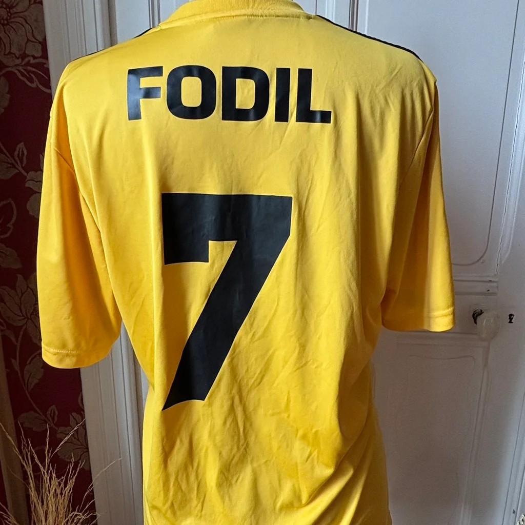 🟡 Geel Adidas voetbaltrui – fODIL nr. 7 – Maat L – photo 3